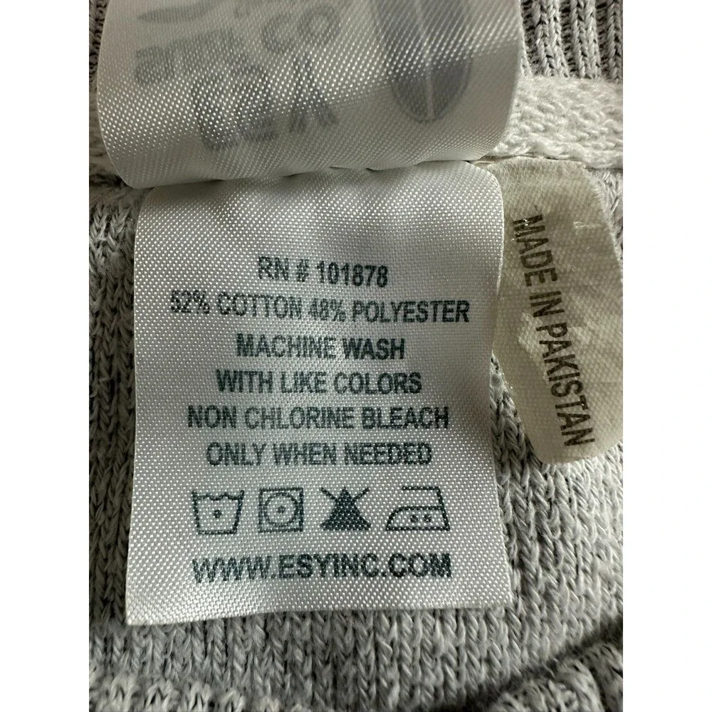 VTG Esy Surf Co‎ Las Vegas Graphic Print Sweater Size M Heather Grey/Black Soft - Picture 7 of 7